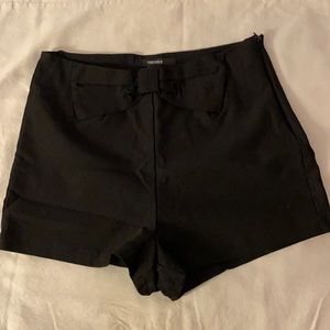 Black Bow High-Waisted Shorts